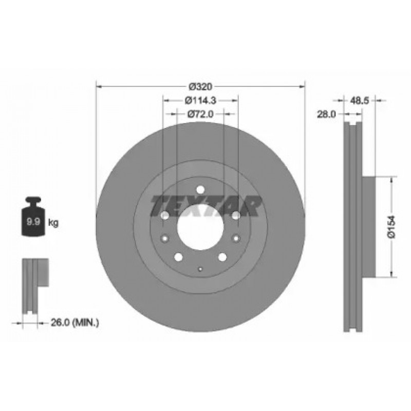 Диск тормозной (передний) Mazda CX-7/CX-9 06- (320x28) PRO (92203403)