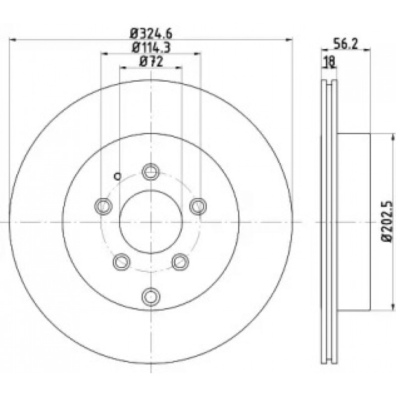 Диск тормозной (задний) Mazda CX-7 09-/CX-9 06- (325x18) PRO (92223603)