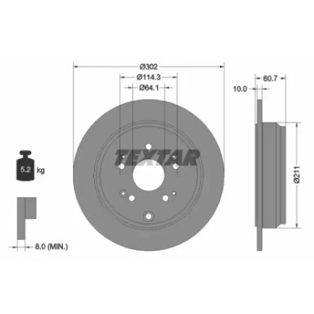 Диск тормозной (задний) Honda CR-V IV 12-16 (302x10) PRO (92227203)