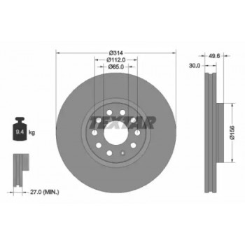 Диск тормозной (передний) VW Sharan 10-/Skoda Kodiaq/Tiguan 16- (314x30) PRO (92232403)