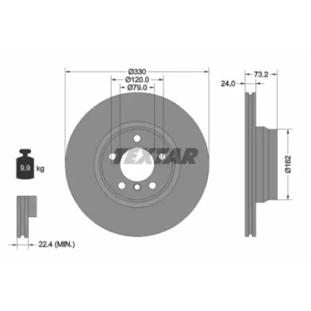 Диск гальмівний (передній) BMW 3 (F30/F31) 11- (330x24) PRO+ (92242005)