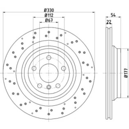 Диск гальмівний (задній) MB M-class (W166) 11-16/GLE (W166) 15-18 (330x22) PRO+ (92254505)