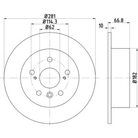 Диск тормозной (задний) Toyota Camry/Lexus ES 06- (281x10) PRO (92257803)