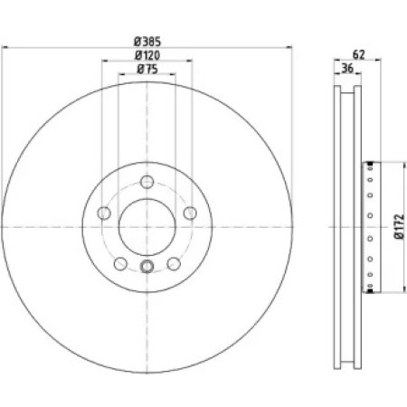 Диск гальмівний (передній) BMW X5/X6 06- (385x36) (L) PRO+ (92266425)