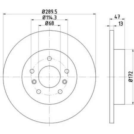 Диск тормозной (задний) Nissan Qashqai II/ Renault Kadjar 13- (290x13) PRO (92274003)