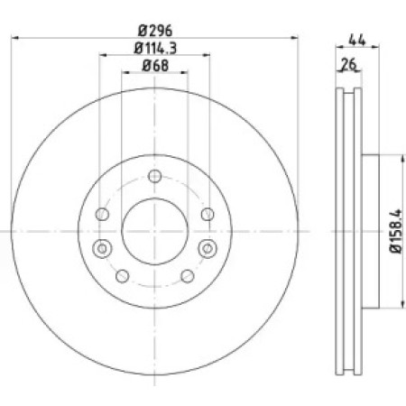 Диск тормозной (передний) Nissan Qashqai II/X-trail 13-/ Leaf 14-/ Renault Kadjar 13- (296x26) PRO (92274203)