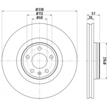 Диск гальмівний (передній) Audi A4/A5/Q5 15- (338х30) PRO+ (92282605)