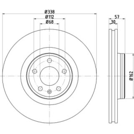 Диск тормозной (передний) Audi A4/A5/Q5 15- (338х30) PRO+ (92282605)