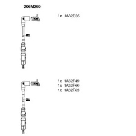 Провода зажигания VW T5 2.0i 03-15 (к-кт) (206M200)