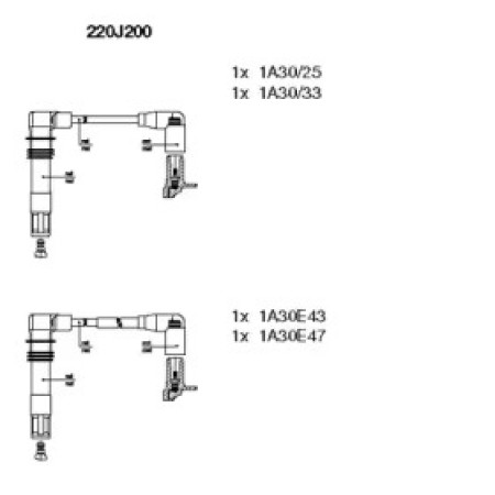 Провода зажигания VW Polo 1.4 16V 01-08 (к-кт) (220J200)