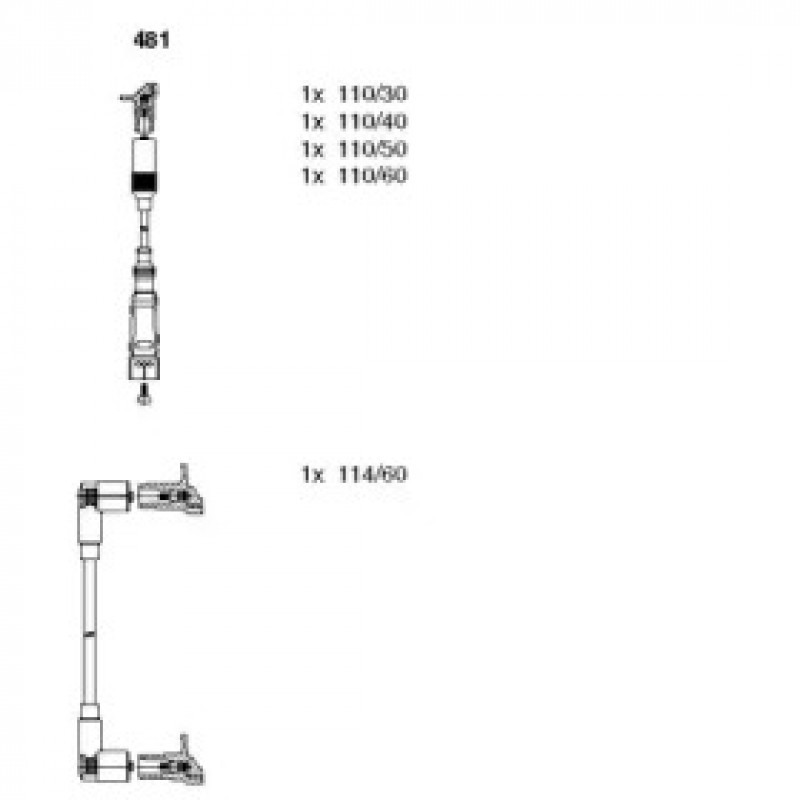 Провода зажигания VW Caddy II 1.6 95-00  (к-кт) (481)