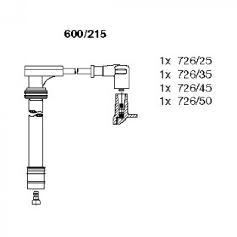 Провода зажигания Fiat Doblo 1.6 16V 02- (к-кт) (600/215)
