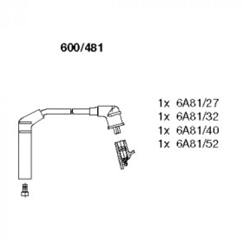 Провода зажигания Hyundai Accent II 1.3/1.5 00-05 (к-кт) (600/481)