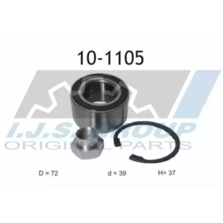 Подшипник ступицы (передней) Opel Combo 04- (39x72x37)(к-кт) (10-1105)