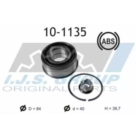 Подшипник ступицы (передней) Renault Laguna 97-01 (40x84x39.7) (+ABS)(к-кт) (10-1135)