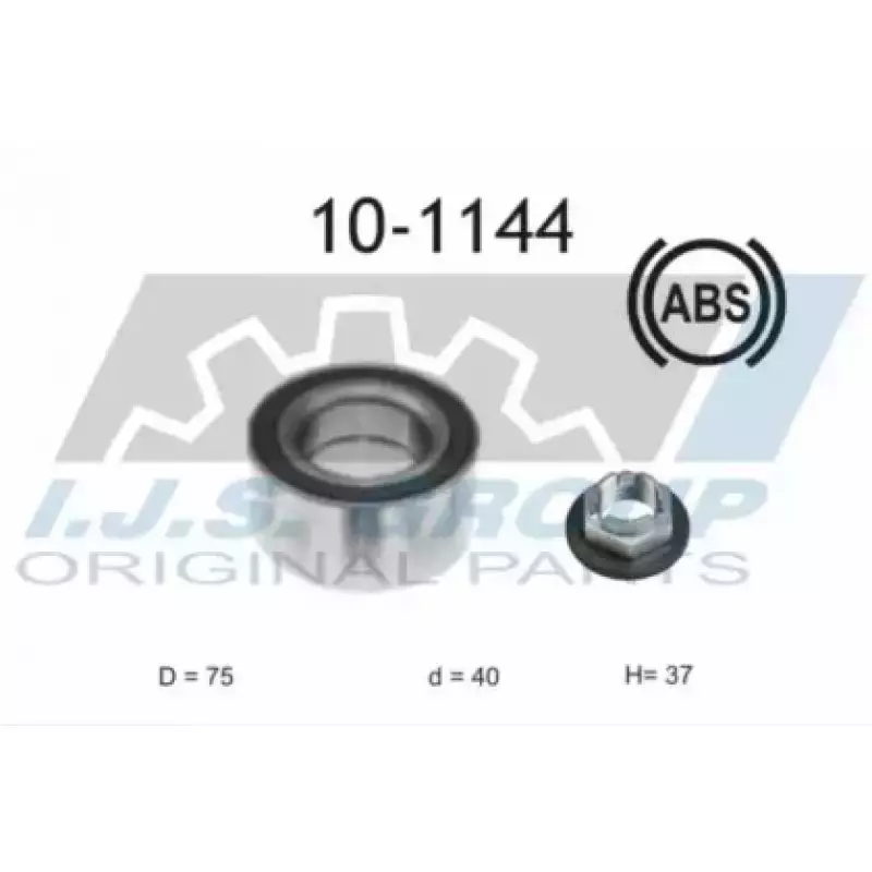 Подшипник ступицы (передней) Jaguar X-Type/Ford Mondeo III 1.8-3.0 00-09 (40х75х37) (+ABS) (к-кт) (10-1144)
