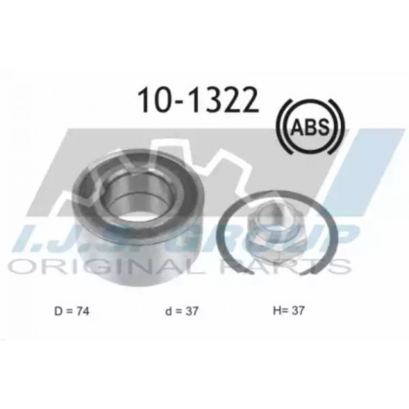 Подшипник ступицы (передней) Fiat Doblo/Opel Combo 10- (+ABS) (37x74x37)(к-кт) (10-1322)