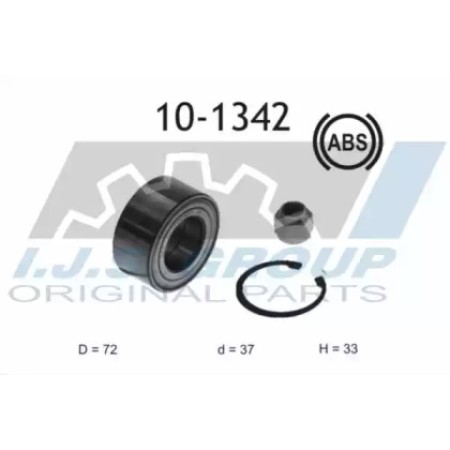 Подшипник ступицы (передней) Citroen C3/Peugeot 207/208 02- (37x72x33) (+ABS)(к-кт) (10-1342)