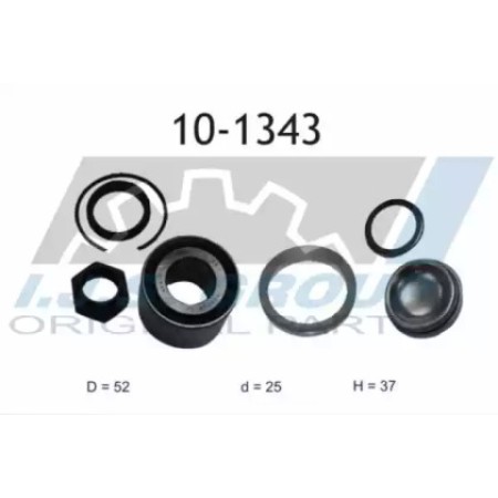 Подшипник ступицы (задней) Renault Megane/Clio 01- (25x52x37)(+ABS)(к-кт) (10-1343)