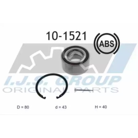 Подшипник ступицы (передней) Peugeot 4007/4008/Mitsubishi ASX/Outlander (43x80x40) (+ABS)(к-кт) (10-1521)