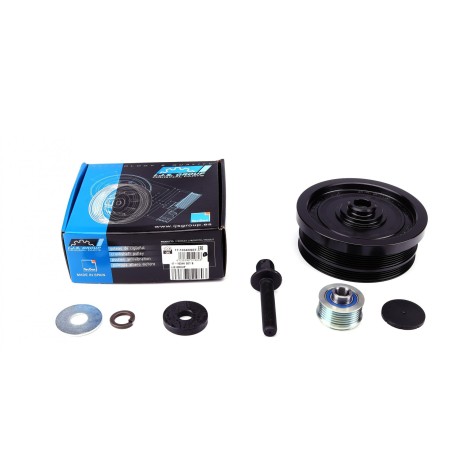 Шкив коленвала + шкив генератора BMW 3 (E46)/5 (E39/E61) 99-10 (4PK+6PK) (в комплекте с болтом) (17-1034KSETB)