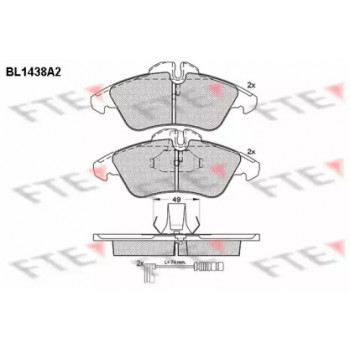 Гальмівні колодки (передні) MB Sprinter 208-316 96- (Ate)/(с датчиками) (BL1438A2)