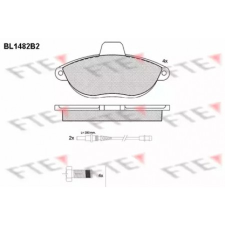 Колодки тормозные (передние) Fiat Scudo/Peugeot Expert 96- (с датчиками) + болты (BL1482B2)
