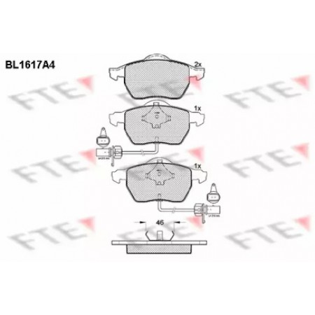 Колодки тормозные (передние) Audi A4/A6/VW Passat 95- (BL1617A4)
