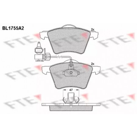 Колодки тормозные (передние) VW T4 90-03 R16 (с датчиками) (BL1755A2)