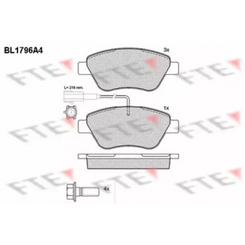 Колодки тормозные (передние) Fiat Doblo/Citroen Nemo/Peugeot Bipper 08- (Bosch) с датчиком (BL1796A4)