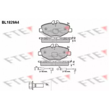 Колодки тормозные (передние) MB E-class (W211) 1.8-3.2D 02-09 (с датчиками) (BL1829A4)