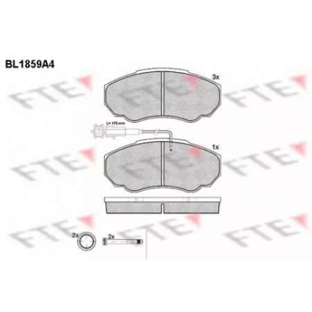 Колодки тормозные (передние) Citroen Jumper/Fiat Ducato/Peugeot Boxer 94- R15(с датчиком) (BL1859A4)