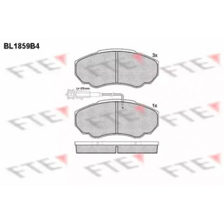 Колодки тормозные (передние) Citroen Jumper/Fiat Ducato/Peugeot Boxer 94- R15 (с датчиком) (BL1859B4)