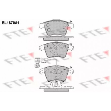 Колодки тормозные (передние) VW T5 03- (с датчиком) (BL1870A1)