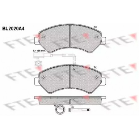 Колодки тормозные (передние) Citroen Jumper/Fiat Ducato/Peugeot Boxer 2.0-3.0HDi 06- R16(с датчиком) (BL2020A4)