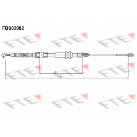Трос ручника (задний) VW Caddy 04- (1713/549mm) (FBS02082)