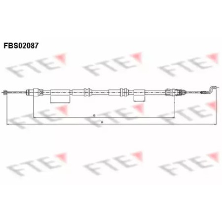 Трос ручника (задний) VW T5 03- (1270/1000mm) (FBS02087)