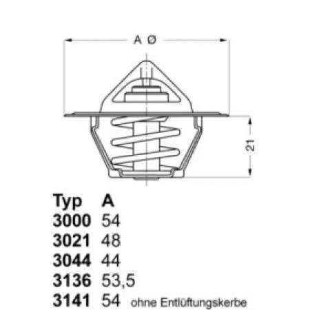 Термостат Ford Transit 1.5-2.0 71- (+ К-кт прокладок) (3021.88D50)