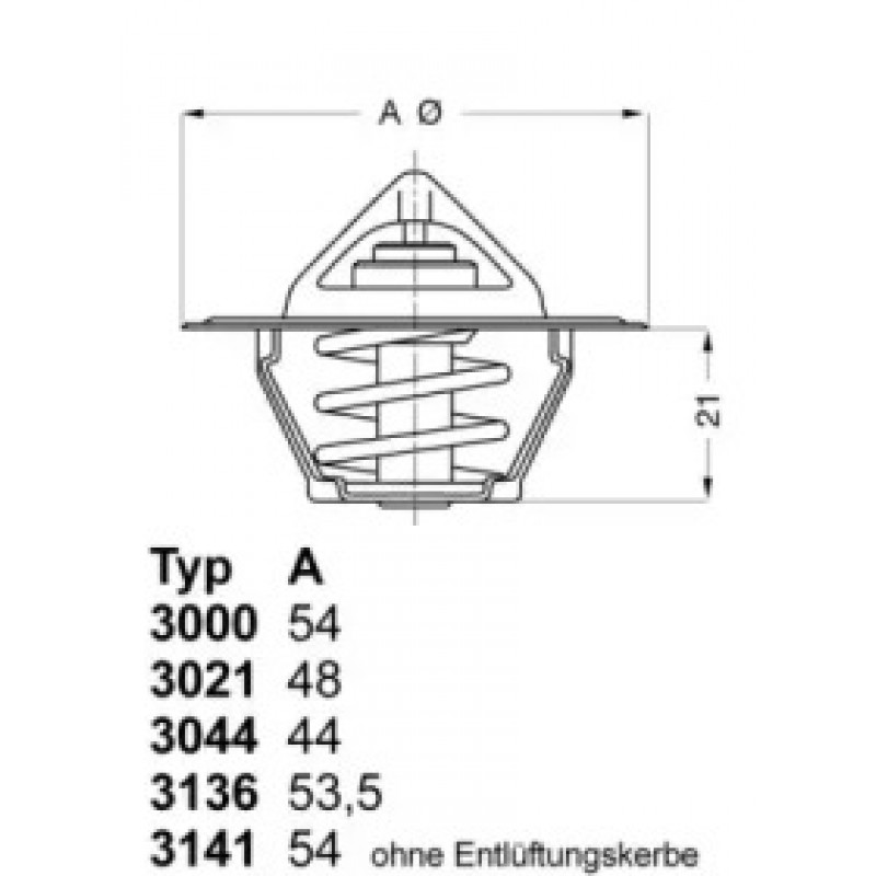 Термостат Ford Transit 1.5-2.0 71- (+ К-кт прокладок) (3021.88D50)