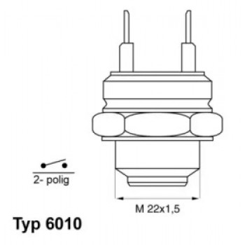 Датчик включения вентилятора VW Caddy II 1.6 96-00 (2 конт.) (95-90°C) (6010.95D)