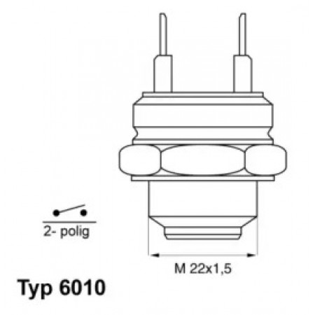 Датчик включения вентилятора VW Caddy II 1.6 96-00 (2 конт.) (95-90°C) (6010.95D)