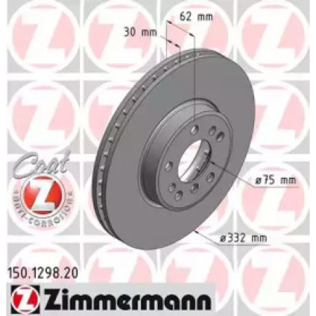 Диск тормозной (передний) BMW X5 (E53) 00- (332x30) (с покрытием) (вент.) (150.1298.20)