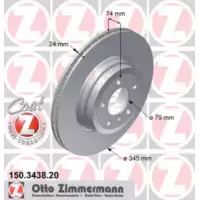 Диск тормозной (задний) BMW 7 (E65/E66/E67) 03-08 (345x24) (с покрытием) (вент.) (150.3438.20)