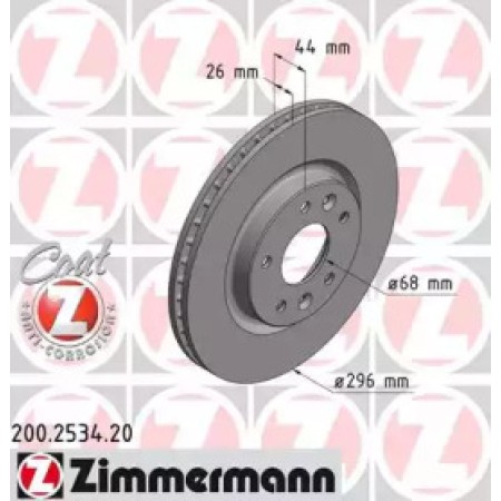 Диск тормозной (передний) Nissan Qashqai II/X-trail 13-/Leaf 14-/Renault Kadjar 13- (296x26) (вент.) (200.2534.20)