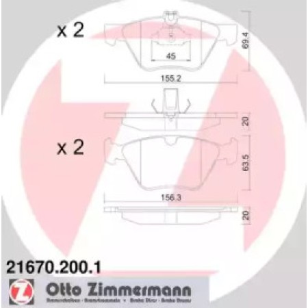 Колодки тормозные (передние) MB E-class (W210) 95-02 (Ate-Teves) (21670.200.1)