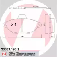 Колодки тормозные (передние) Fiat Scudo/Peugeot Expert 96- (Bendix-Bosch)/(с датчиками) (23003.190.1)