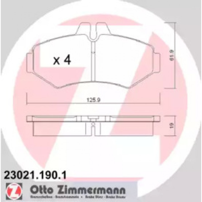 Колодки гальмівні (задні) MB Sprinter 208-316 96- (Bosch) (23021.190.1)
