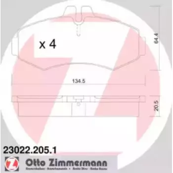 Колодки тормозные (передние) MB Vito (W638) 96- (Bendix-Bosch) (23022.205.1)