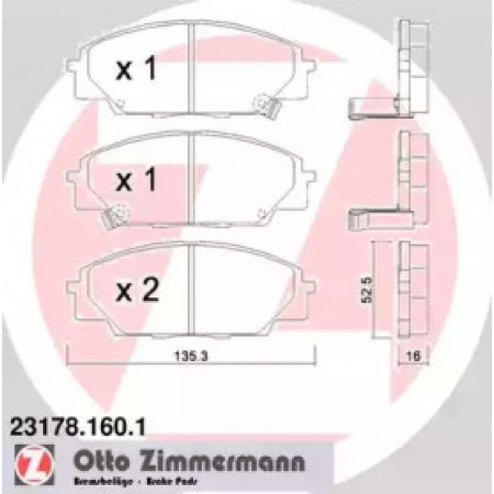 Колодки тормозные (передние) Honda Civic VII/VIII 99- (23178.160.1)