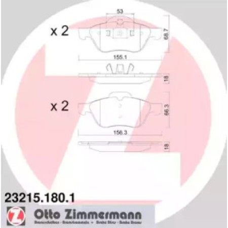 Колодки тормозные (передние) Renault Laguna II 01-07  (Ate-Teves)  (23215.180.1)